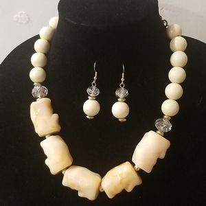 BOHO Faux Alabaster Chunky Matching Set